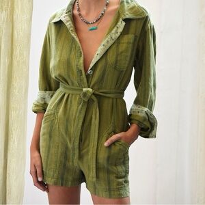ANTHROPOLOGIE Pilcro Linen Dye Romper New With Tags